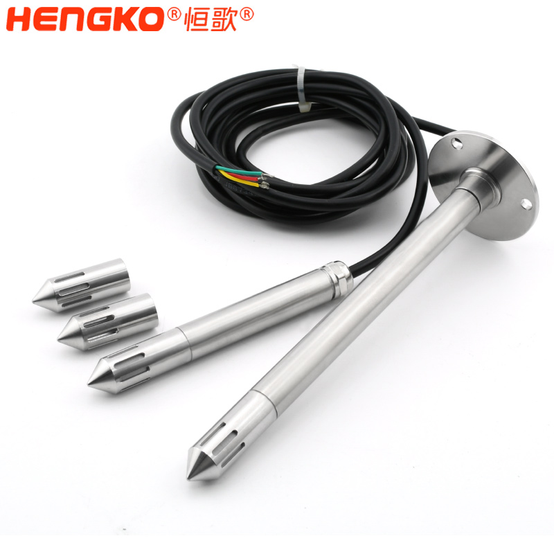 RHTX系列長桿法蘭盤濕度和溫度傳感器探頭I2C輸出信號用于土壤木屑農業工業測量 0~100%RH Featured Image